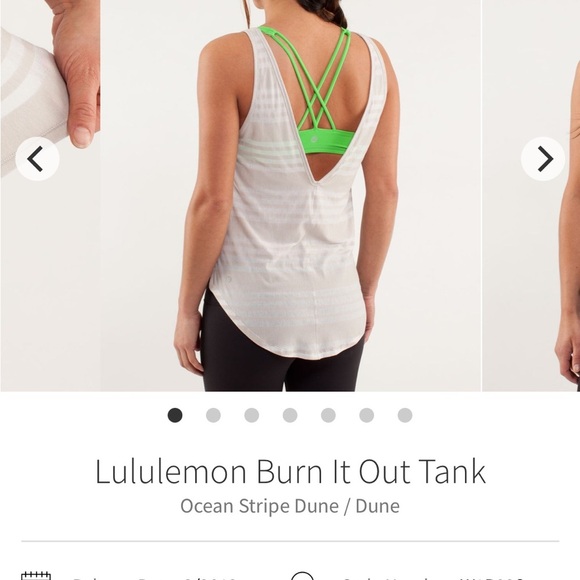 Lululemon Burn It Out Striped Beige and White Tank Top - Picture 6 of 8